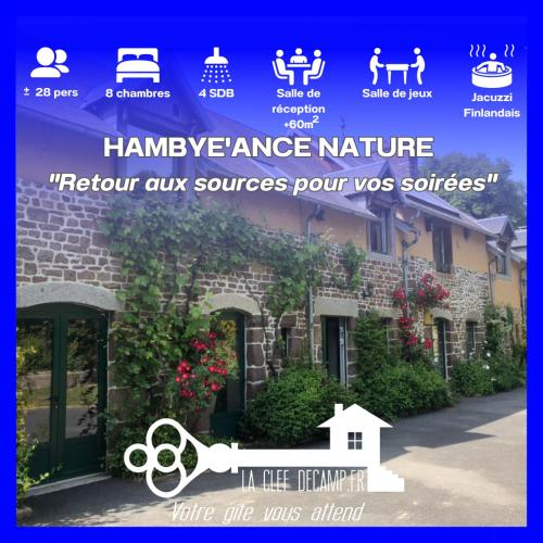 Hambye'ance Nature 28pers SPA Billard Baby-foot : Maisons de vacances proche de Sourdeval-les-Bois