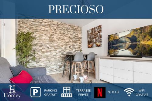HOMEY Precioso - Terrasse privée/Wifi et Netflix : Appartements proche de La Muraz