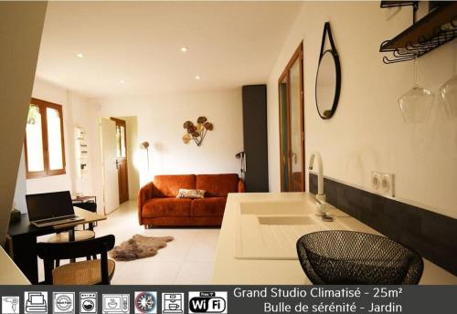 Studio - Confort - Climatisé - Le Refuge de Charles - Jardin : Appartements proche de Limours