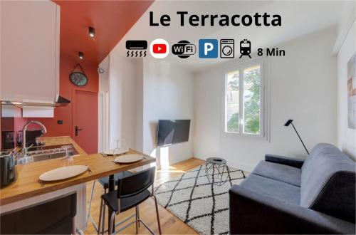 Le Terracotta-T2-Clim-Parking privé : Appartements proche de Saint-Genis-Laval