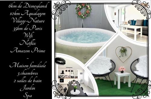 Villa familiale &SPA 6km Disneyland Paris : Maisons de vacances proche de Saint-Germain-sur-Morin