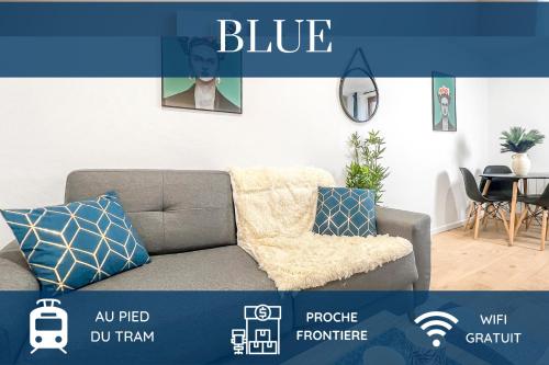 HOMEY BLUE - Petit Studio - Proche tram - Proche frontière - Wifi - Confortable : Appartements proche de Collonges-sous-Salève