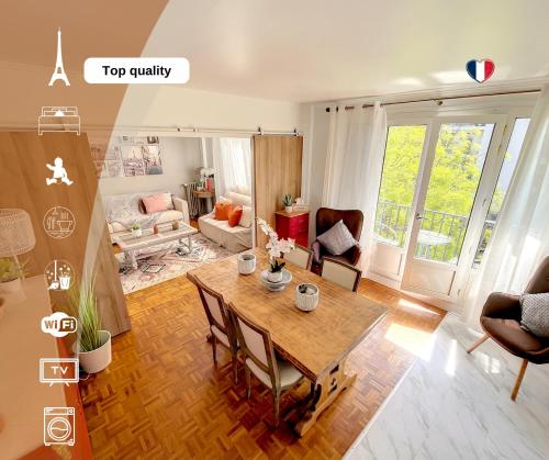 Good vibes only apparts So sweet- 4 bedrooms - 8 pax - free Parking : Appartements proche d'Enghien-les-Bains
