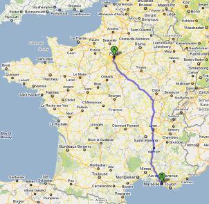 Carte de France itineraire