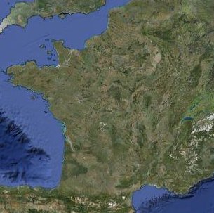 Carte de France satellite