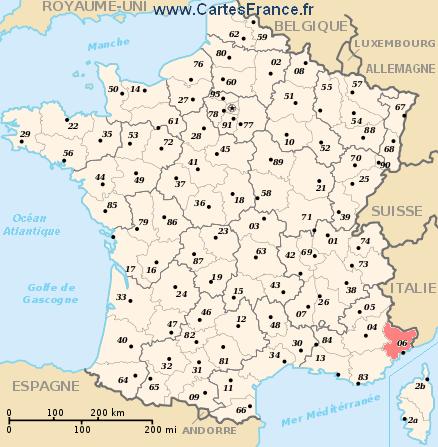 carte departement Alpes-Maritimes