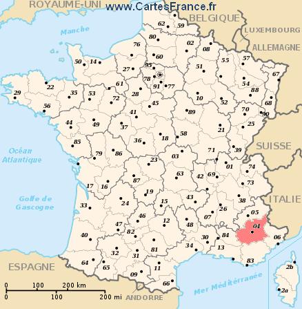 carte departement Alpes-de-Haute-Provence