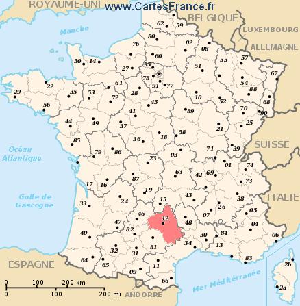 carte departement Aveyron