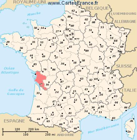 carte departement Charente-Maritime