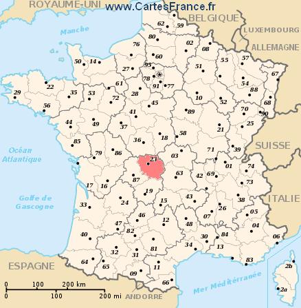 carte departement Creuse