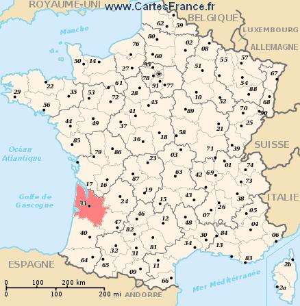 carte departement Gironde