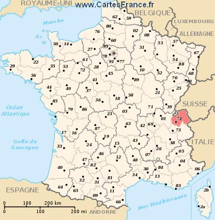 carte departement Haute-Savoie