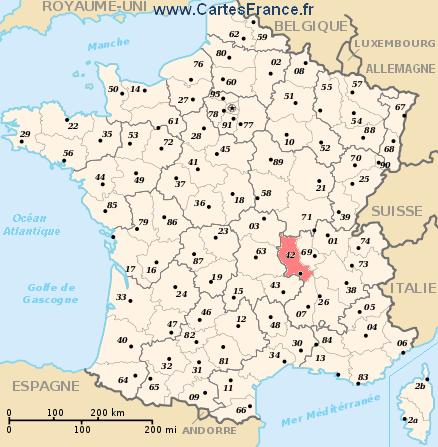 carte departement Loire