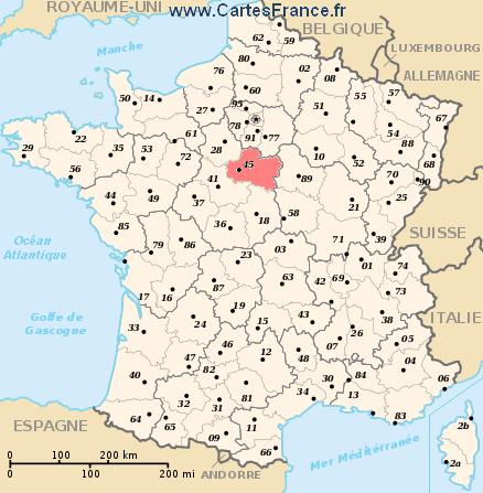 carte departement Loiret