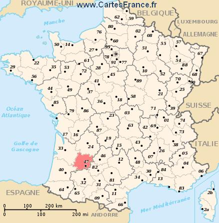 carte departement Lot-et-Garonne