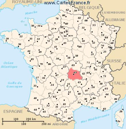 carte departement Puy-de-Dôme