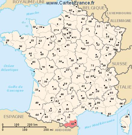 carte departement Pyrénées-Orientales