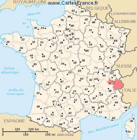carte departement Savoie