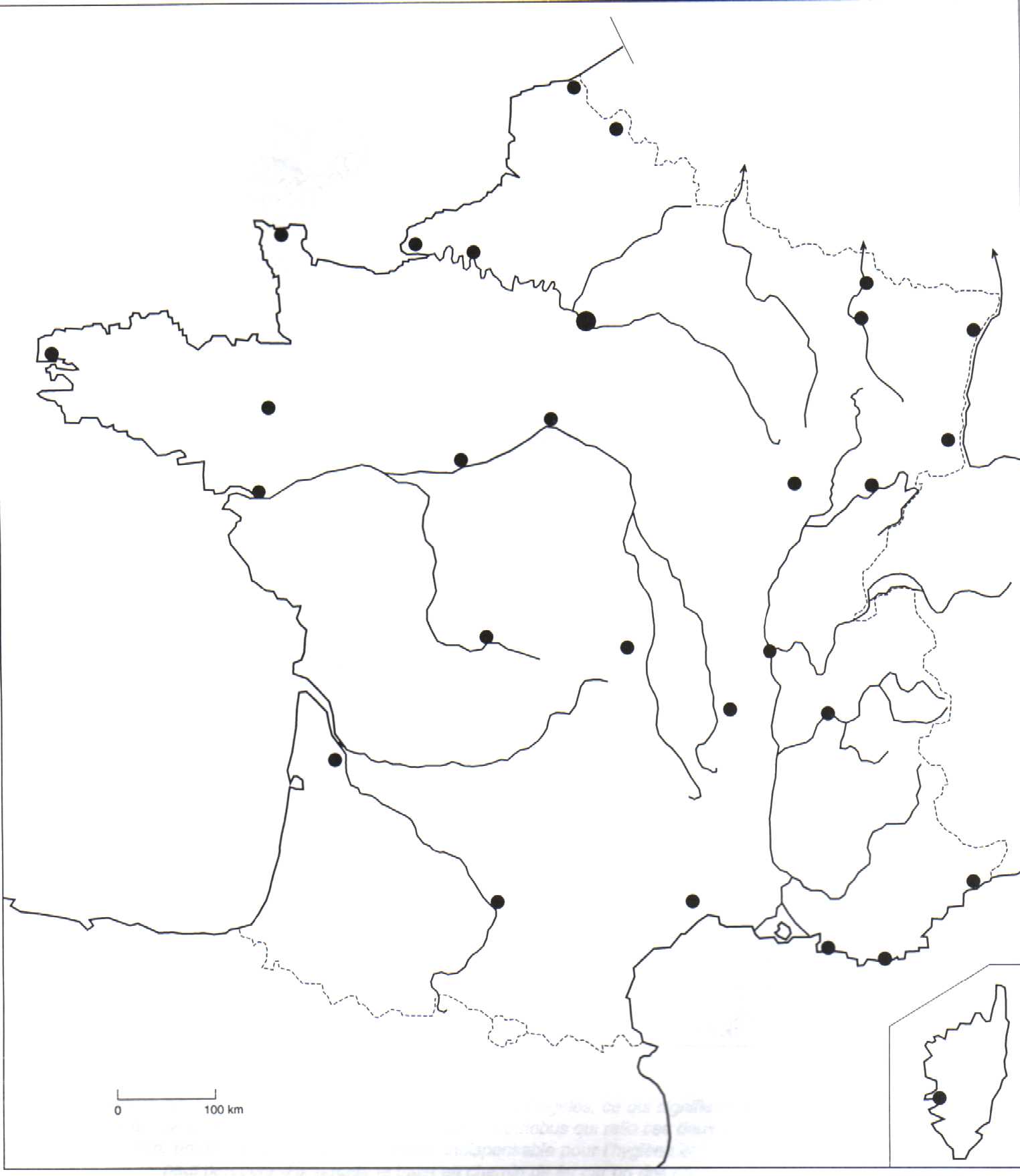 Carte de France vierge avec regions