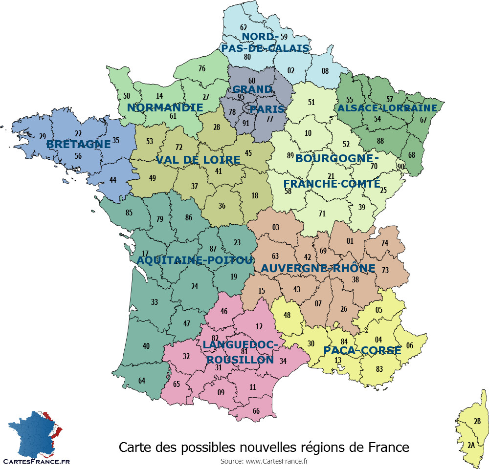 carte 11 nouvelles regions