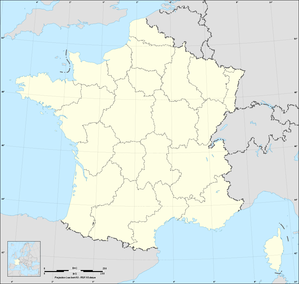 Carte de France vierge avec regions