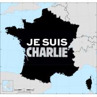Carte de France Je Suis Charlie
