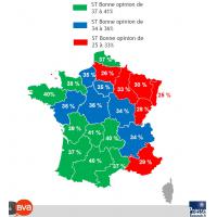 Carte de la popularité de François Hollande