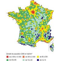 Carte de la densite de population 2006