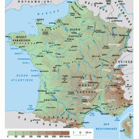 Carte du relief de France