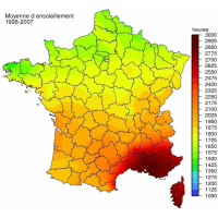 Carte de France de l'ensoleillement