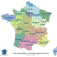 Carte des 14 nouvelles régions