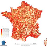 Carte des déserts médicaux 2010