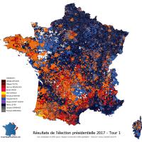 Carte élection présidentielle 2017 - Tour 1