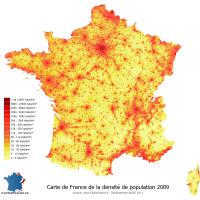 Carte de la densité de population 2009