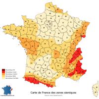 Carte des zones sismiques