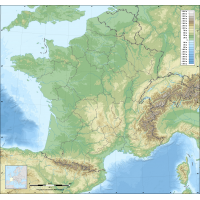 Fond de carte de France des regions avec relief