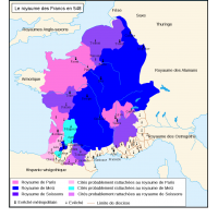 Carte du royaume des Francs en 548
