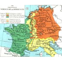 Carte du royaume des Francs en 870