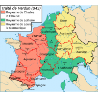 Division de l'Empire de Charlemagne en 843