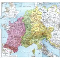 Carte du royaume des Francs en 843
