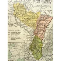 Carte de l'Alsace Lorraine en 1914