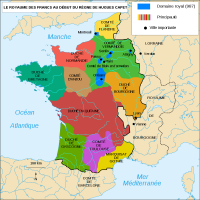 Carte du royaume des capetiens en 987