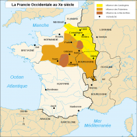 Carte du royaume des premiers capétiens