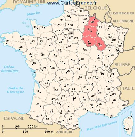 carte region Champagne-Ardenne