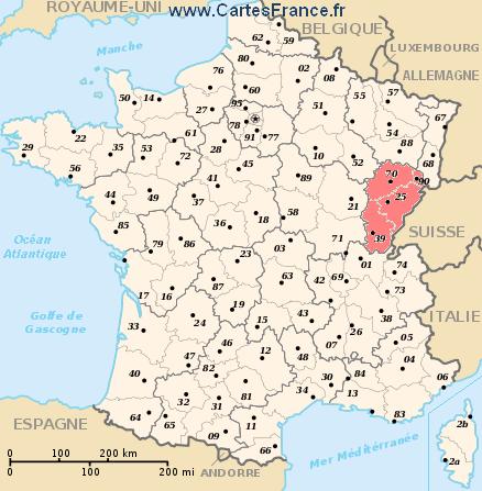 carte region Franche-Comté