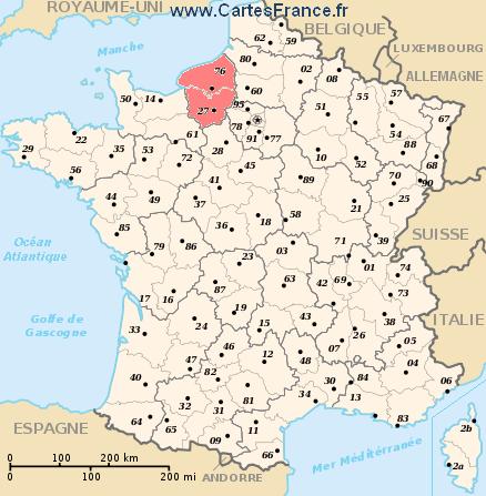 localisation de la région Haute-Normandie sur la carte de France