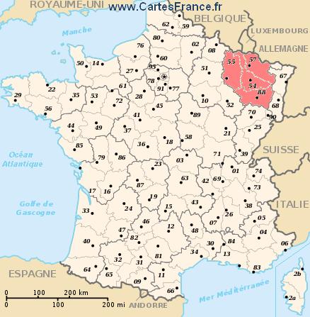 carte region Lorraine