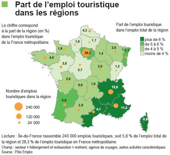 carte france hotel emplois touristiques