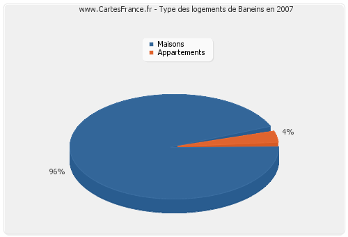 Type des logements de Baneins en 2007