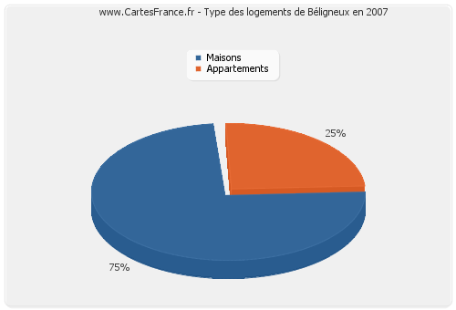 Type des logements de Béligneux en 2007